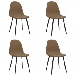 Трапезни столове 4 бр 45x54,5x87 см тъмнокафяви изкуствена кожа