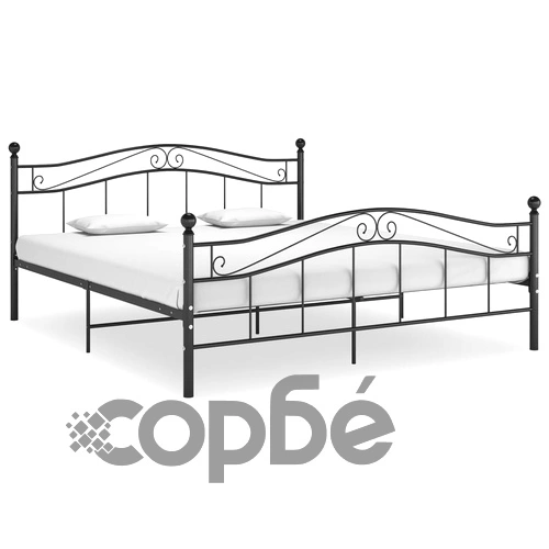Рамка за легло, черна, метал, 160x200 см ➤ топ цена ➤ sorbe.bg
