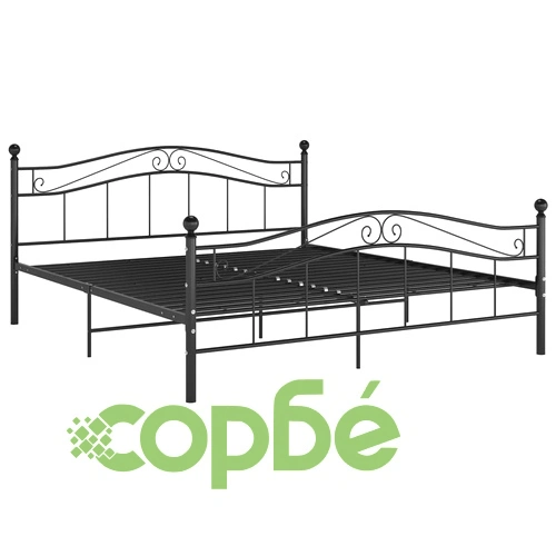 Рамка за легло, черна, метал, 160x200 см ➤ топ цена ➤ sorbe.bg