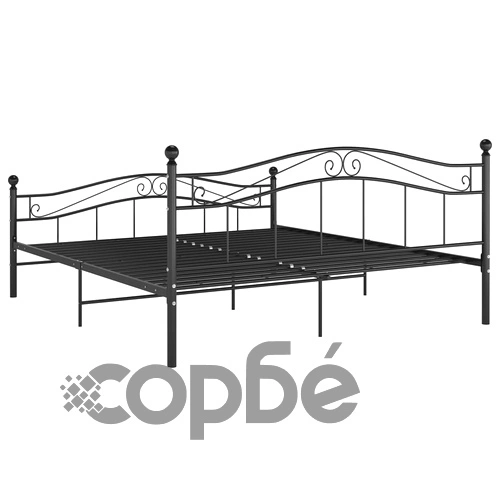 Рамка за легло, черна, метал, 160x200 см ➤ топ цена ➤ sorbe.bg