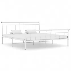 Рамка за легло, бяла, метал, 180x200 cм