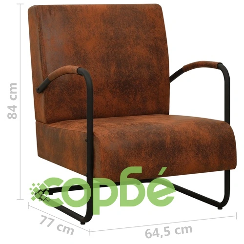 Фотьойл, кафяв, изкуствен велур ➤ топ цена ➤ sorbe.bg