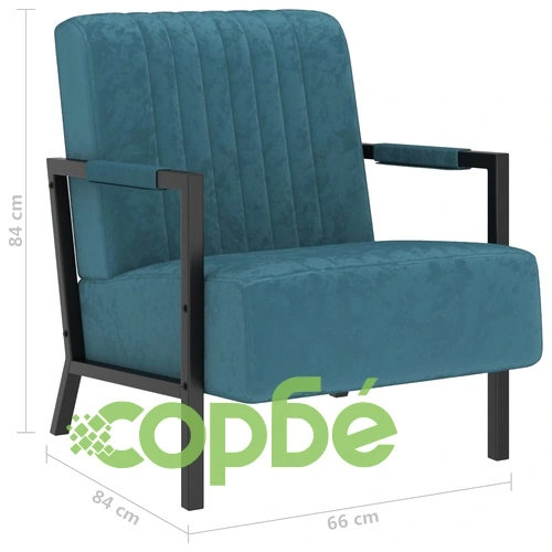 Фотьойл, син, кадифе ➤ топ цена ➤ sorbe.bg