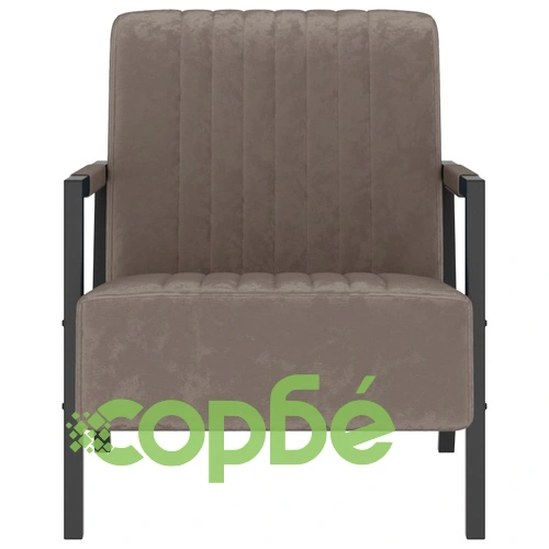 Фотьойл, светлосив, кадифе ➤ топ цена ➤ sorbe.bg