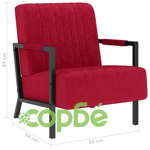 Фотьойл, виненочервен, кадифе ➤ топ цена ➤ sorbe.bg