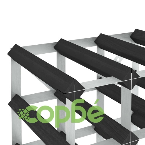 Стойка за вино за 120 бутилки, черна, масивна борова дървесина ➤ топ цена ➤ sorbe.bg