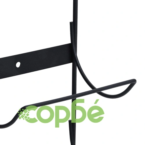 Стойка за вино за 5 бутилки, стенен монтаж, черна, желязо ➤ топ цена ➤ sorbe.bg