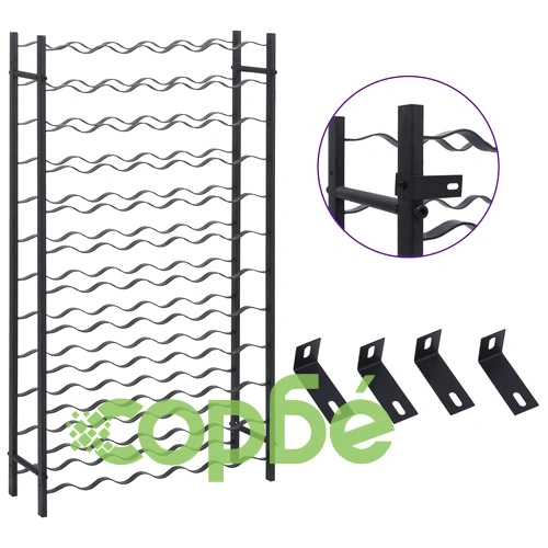 Стойка за вино за 72 бутилки, черна, желязна ➤ топ цена ➤ sorbe.bg