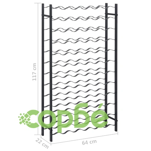 Стойка за вино за 72 бутилки, черна, желязна ➤ топ цена ➤ sorbe.bg