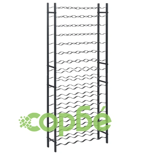 Стойка за вино за 96 бутилки, черна, желязна ➤ топ цена ➤ sorbe.bg