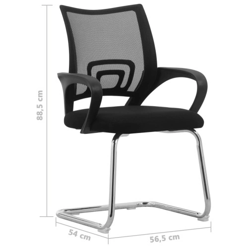 Конзолен офис стол, черен, мрежест плат ➤ топ цена ➤ sorbe.bg