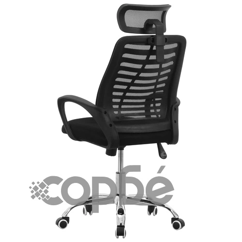 Въртящ се офис стол, черен, мрежест плат ➤ топ цена ➤ sorbe.bg