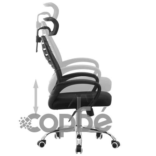 Въртящ се офис стол, черен, мрежест плат ➤ топ цена ➤ sorbe.bg