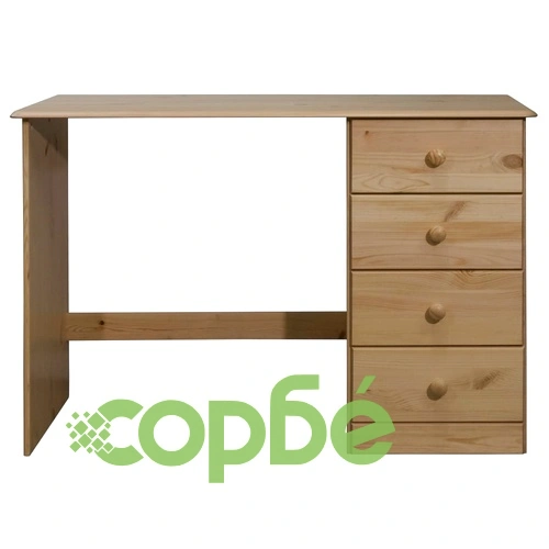 Бюро с 4 чекмеджета, 110x50x74 см, бор масив ➤ топ цена ➤ sorbe.bg