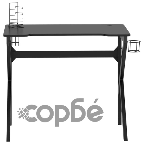 Гейминг бюро с K-образни крака, черно, 90x60x75 см ➤ топ цена ➤ sorbe.bg