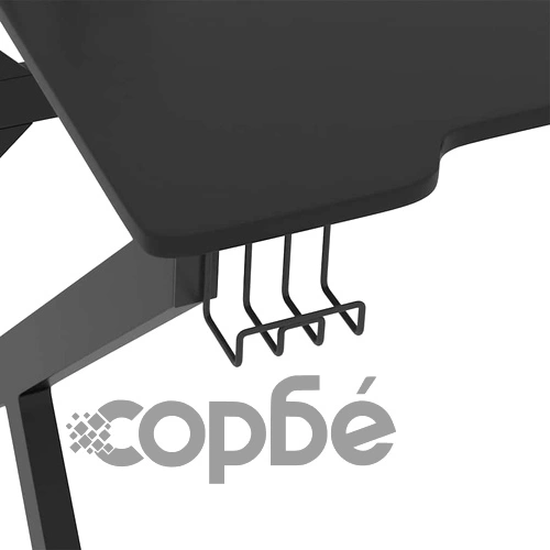 Гейминг бюро с K-образни крака, черно, 90x60x75 см ➤ топ цена ➤ sorbe.bg