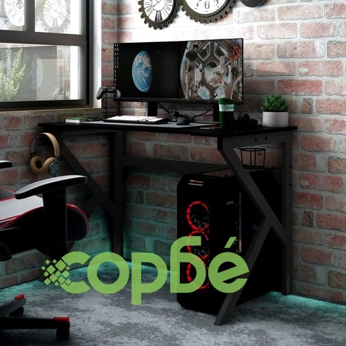 Гейминг бюро с K-образни крака, черно, 110x60x75 см ➤ топ цена ➤ sorbe.bg