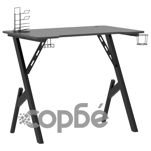 Гейминг бюро с Y-образни крака, черно, 90x60x75 см ➤ топ цена ➤ sorbe.bg