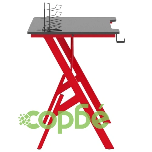 Гейминг бюро с Y-образни крака, черно и червено, 90x60x75 см ➤ топ цена ➤ sorbe.bg