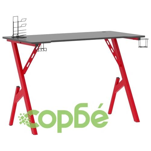 Гейминг бюро с Y-образни крака, черно и червено, 110x60x75 см ➤ топ цена ➤ sorbe.bg