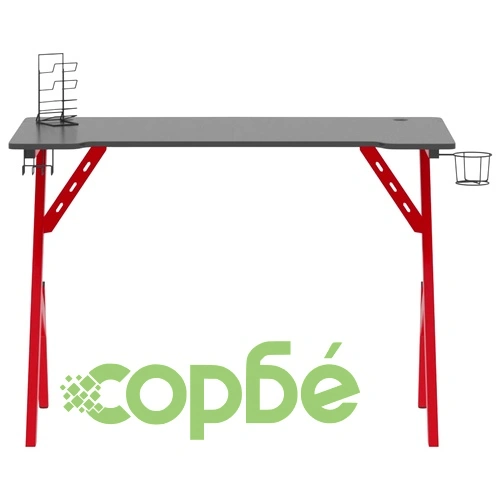 Гейминг бюро с Y-образни крака, черно и червено, 110x60x75 см ➤ топ цена ➤ sorbe.bg