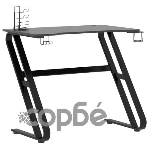 Гейминг бюро със ZZ-образни крака, черно, 90x60x75 см ➤ топ цена ➤ sorbe.bg