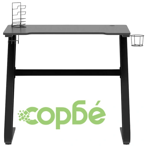 Гейминг бюро със ZZ-образни крака, черно, 90x60x75 см ➤ топ цена ➤ sorbe.bg