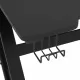 Гейминг бюро със ZZ-образни крака, черно, 90x60x75 см