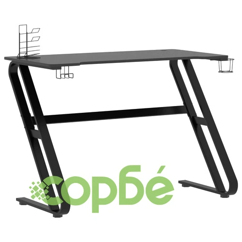 Гейминг бюро със ZZ-образни крака, черно, 110x60x75 см ➤ топ цена ➤ sorbe.bg