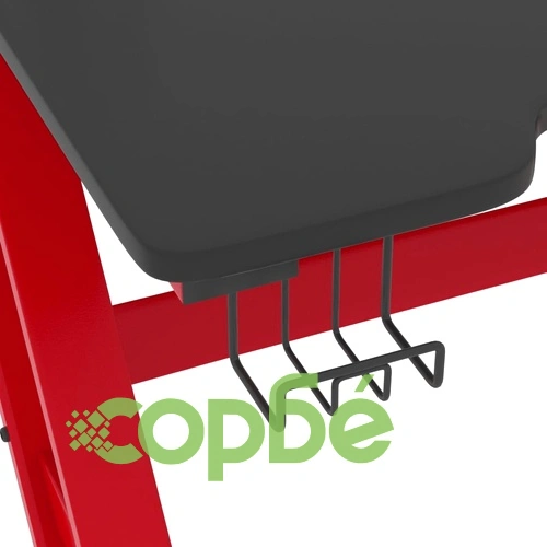 Гейминг бюро със ZZ-образни крака, черно и червено, 110x60x75 см ➤ топ цена ➤ sorbe.bg