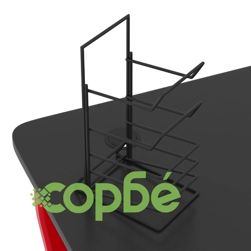 Гейминг бюро със ZZ-образни крака, черно и червено, 110x60x75 см ➤ топ цена ➤ sorbe.bg