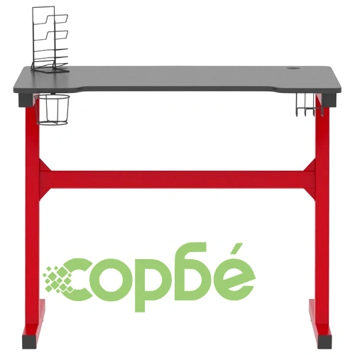 Гейминг бюро LED Z-образна форма черно и червено 90x60x75 см ➤ топ цена ➤ sorbe.bg