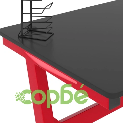 Гейминг бюро LED Z-образна форма черно и червено 90x60x75 см ➤ топ цена ➤ sorbe.bg