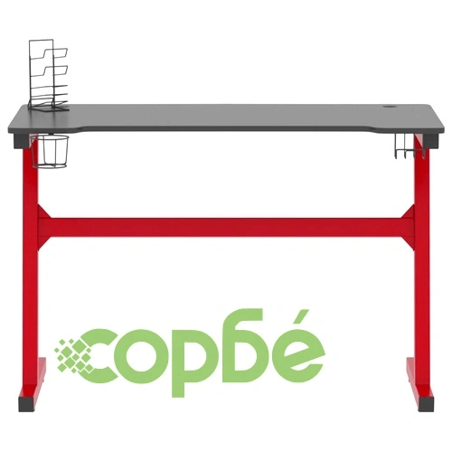 Гейминг бюро LED Z-образна форма черно и червено 110x60x75 см ➤ топ цена ➤ sorbe.bg