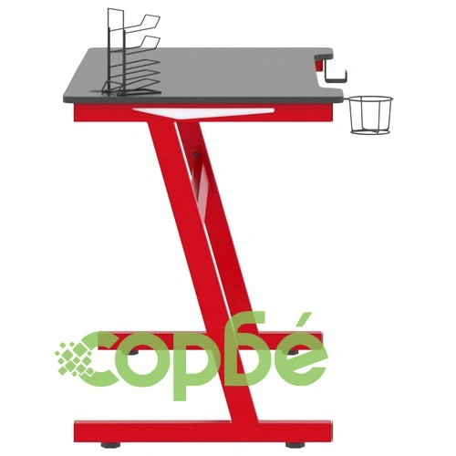 Гейминг бюро LED Z-образна форма черно и червено 110x60x75 см ➤ топ цена ➤ sorbe.bg