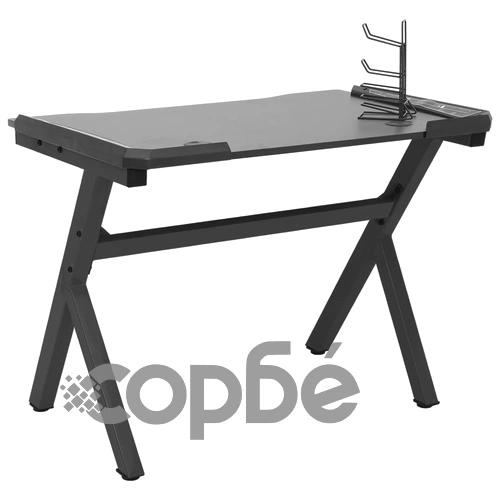 Гейминг бюро LED с Y-образни крака, черно, 90x60x75 см ➤ топ цена ➤ sorbe.bg