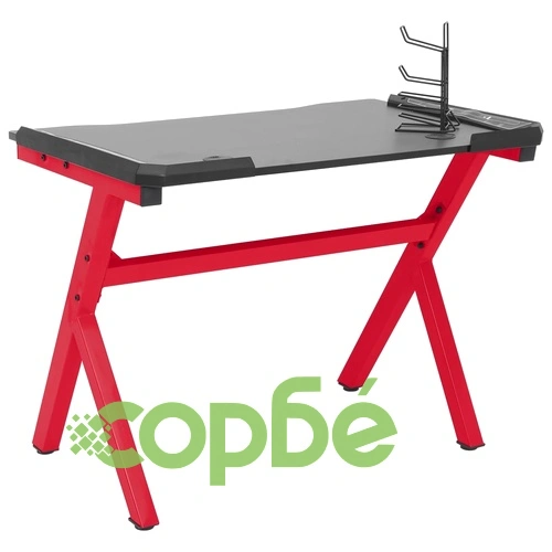 Гейминг бюро LED с Y-образна форма черно и червено 90x60x75 см ➤ топ цена ➤ sorbe.bg