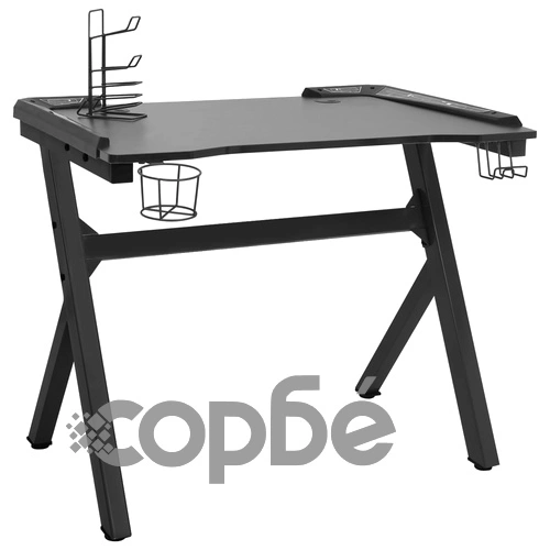 Гейминг бюро LED с Y-образна форма, черно, 110x60x75 см ➤ топ цена ➤ sorbe.bg