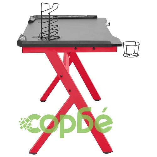 Гейминг бюро LED с Y-образна форма черно и червено 110x60x75 см ➤ топ цена ➤ sorbe.bg