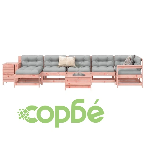 Градински комплект диван от 9 части, дугласка ела масив ➤ топ цена ➤ sorbe.bg