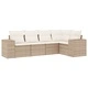 Градински комплект диван с възглавници 5 части бежов полиратан