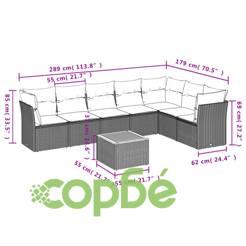 Градински диван с възглавници 8 части бежов микс полиратан ➤ топ цена ➤ sorbe.bg