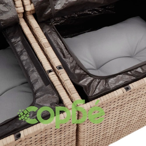 Градински диван с възглавници 9 части бежов микс полиратан ➤ топ цена ➤ sorbe.bg