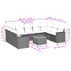 Градински комплект диван с възглавници 10 части черен полиратан