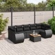 Градински комплект диван с възглавници 8 части черен полиратан