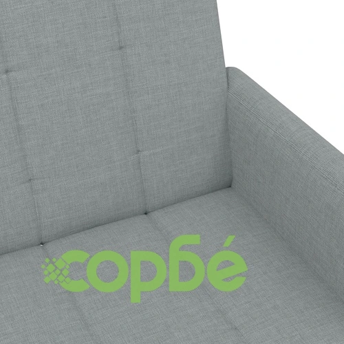 2-местен диван с табуретка, светлосив, текстил ➤ топ цена ➤ sorbe.bg