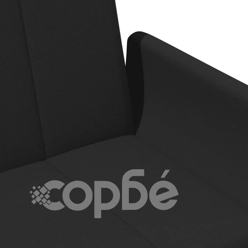 2-местен диван с табуретка, Черен, текстил ➤ топ цена ➤ sorbe.bg