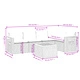 Градински диван с възглавници, 6 части, черен, полиратан