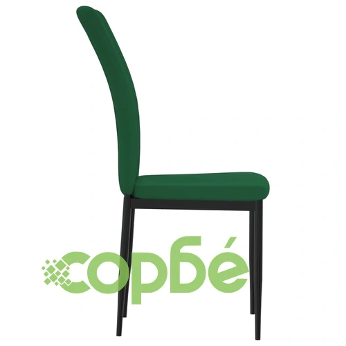 Трапезни столове, 2 бр, тъмнозелени, кадифе ➤ топ цена ➤ sorbe.bg