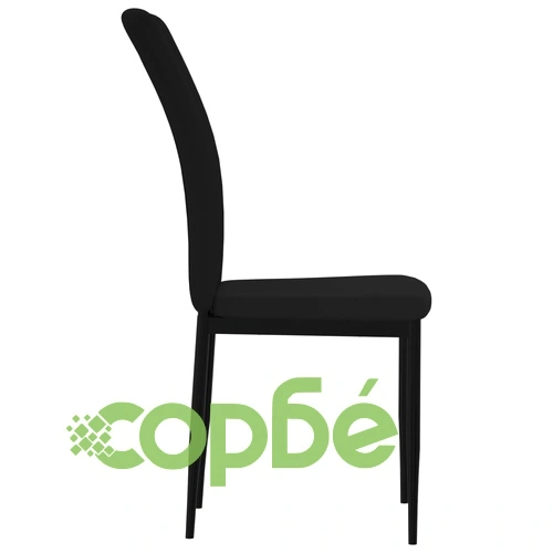 Трапезни столове, 2 бр, черни, кадифе ➤ топ цена ➤ sorbe.bg